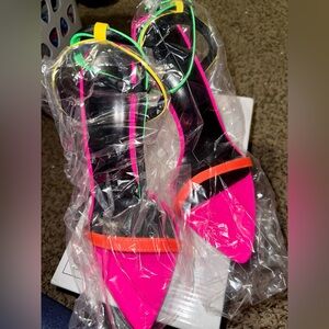 New European And American Women High Heels, multicolor